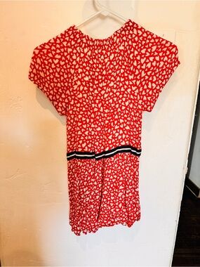 Gymboree Red and White Heart Print Dress 7 girls
